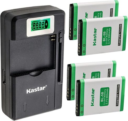 Kastar BL-5B Smart LCD Charger Replacement for VJIANGER 4K 48MP Mini Digital Compact Camera, Saneen 4K Small Compact Digital Camera, Avantree 10BS, 10BP and CK-11 in Kuwait