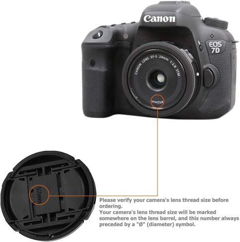 NOTRICKT LC-001 52mm Center Pinch Snap-On Lens Cap for 52mm Threaded Lens,Pack of 2 in Kuwait