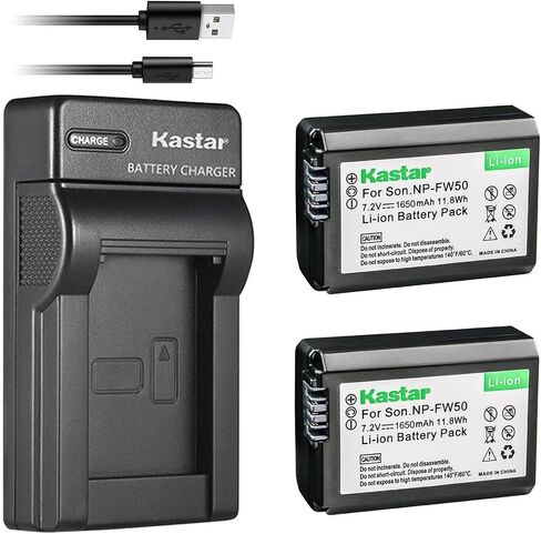 Kastar NP-FW50 Slim USB Battery Charger Replacement for Sony ILCE-QX1 ILCE-QX1L NEX-3 NEX-3N NEX-5 NEX-5N NEX-5R NEX-5T NEX-6 NEX-7 NEX-C3 NEX-C5 NEX-F3 Camera in Kuwait