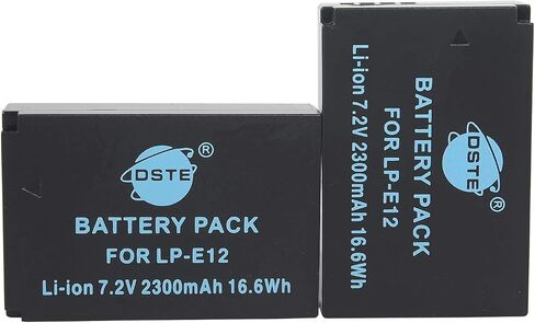 DSTE Replacement for 2X LP-E12 Battery + DC136 Travel and Car Charger Adapter Compatible Canon EOS M EOS M10 M50 EOS Rebel SL1 EOS 100D PowerShot SX70 EOS M100 EOS M200 EOS M200 Specs Digital Camera in Saudi Arabia