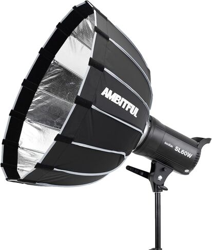 غودوكس مصباح فيديو LED سي ار اي 95+ SL-60W SL60W ابيض 5600 كلفن اصدار 60WS بوينز مع صندوق مرن سريع التركيب P60، شنطة حمل، حامل اضاءة in Kuwait