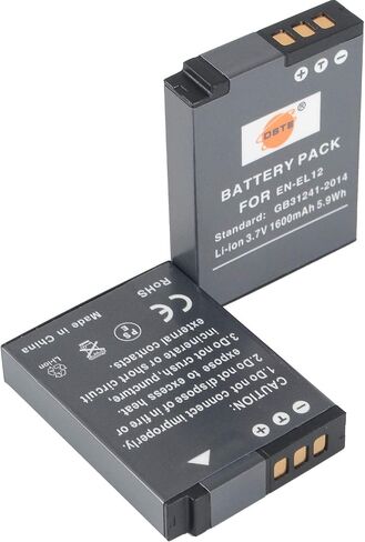DSTE Replacement for 2X EN-EL12 Battery + Rapid Dual Charger with Micro USB Cable Compatible Nikon Coolpix A900 P340 S800c S1000PJ S9500 AW110s AW120s KeyMission 170 KeyMission 360 Camera in Saudi Arabia