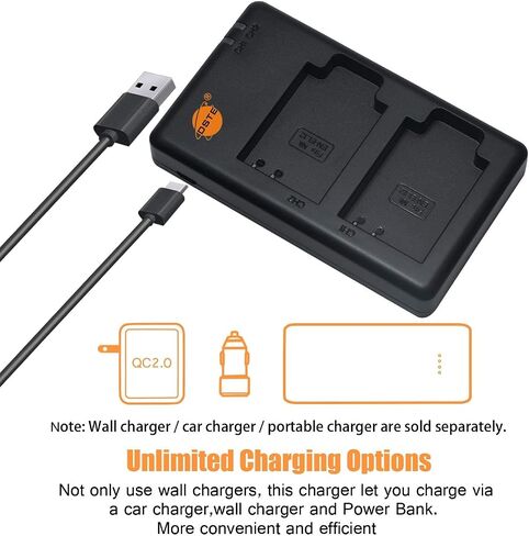 DSTE Replacement for 2X EN-EL12 Battery + Rapid Dual Charger with Micro USB Cable Compatible Nikon Coolpix A900 P340 S800c S1000PJ S9500 AW110s AW120s KeyMission 170 KeyMission 360 Camera in Saudi Arabia