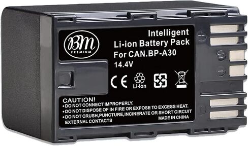 BM Premium 2 Pack BP-A30 Batteries and Dual Bay Battery Charger for Canon EOS C70, EOS C200, C200B, C220B, EOS C300 Mark II, C300 Mark III, EOS C500 Mark II, XF605, XF705 Cameras in Saudi Arabia