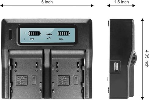BM Premium 2 Pack BP-A30 Batteries and Dual Bay Battery Charger for Canon EOS C70, EOS C200, C200B, C220B, EOS C300 Mark II, C300 Mark III, EOS C500 Mark II, XF605, XF705 Cameras in Saudi Arabia