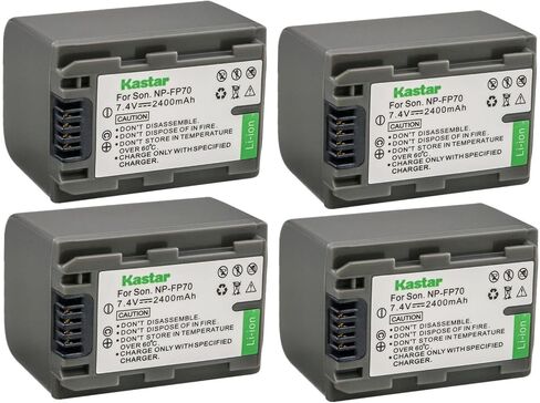 Kastar 1-Pack NP-FP70 / NP-FP71 Battery Replacement for Sony NP-FP30, NP-FP50 NP-FP51, NP-FP60, NP-FP70 NP-FP71, NP-FP90 NP-FP91 Battery, BC-TRP/TRH/TRV, BC-VH1, AC-VQH10 Charger in Kuwait