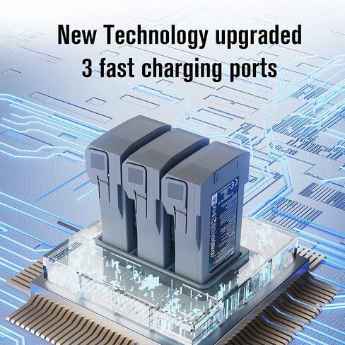 محطة شحن بطارية ميني 3 برو ثنائية الاتجاه لطائرة درون دي جيه اي ميني 3 برو، ملحقات محور الشاحن، شاحن بطارية طيران ذكي لدي جيه اي ميني 3 برو، يشحن حتى 3 بطاريات in Kuwait