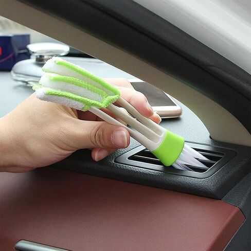 AKOAK 1 Pack Window Blinds Cleaning Brush, Double Head air Conditioning Outlet Cleaner, for Shutter, Vent, Air Conditioning, Quick Cleaning, Removable and Washable in Saudi Arabia