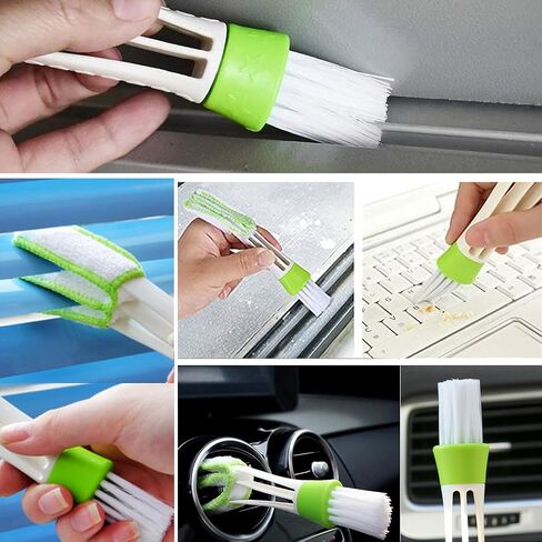 AKOAK 1 Pack Window Blinds Cleaning Brush, Double Head air Conditioning Outlet Cleaner, for Shutter, Vent, Air Conditioning, Quick Cleaning, Removable and Washable in Saudi Arabia