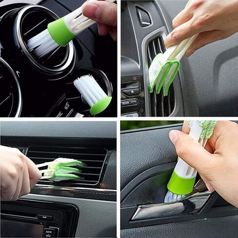 AKOAK 1 Pack Window Blinds Cleaning Brush, Double Head air Conditioning Outlet Cleaner, for Shutter, Vent, Air Conditioning, Quick Cleaning, Removable and Washable in Saudi Arabia