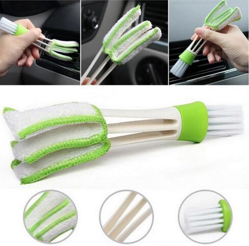 AKOAK 1 Pack Window Blinds Cleaning Brush, Double Head air Conditioning Outlet Cleaner, for Shutter, Vent, Air Conditioning, Quick Cleaning, Removable and Washable in Saudi Arabia