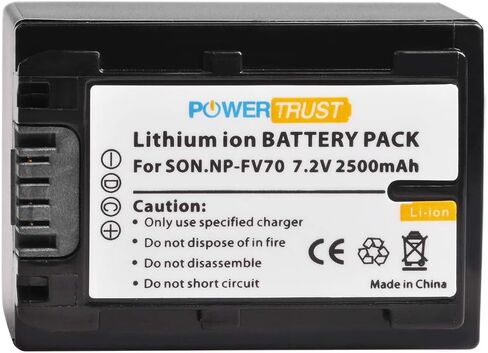 PowerTrust NP-FV70 Battery and LCD USB Charger for Sony HDR-CX190 HDR-CX200 HDR-CX210 HDR-CX220 HDR-CX230 HDR-CX260V HDR-CX290 HDR-CX380 HDR-CX430V HDR-CX580V HDR-CX760V HDR-PJ230 HDR-PJ380 in Saudi Arabia