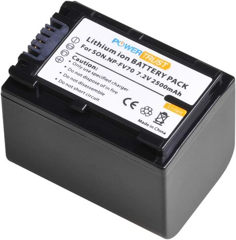 PowerTrust NP-FV70 Battery and LCD USB Charger for Sony HDR-CX190 HDR-CX200 HDR-CX210 HDR-CX220 HDR-CX230 HDR-CX260V HDR-CX290 HDR-CX380 HDR-CX430V HDR-CX580V HDR-CX760V HDR-PJ230 HDR-PJ380 in Saudi Arabia