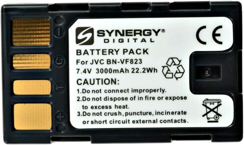 Synergy Digital Camcorder Batteries, Compatible with Maximal Power DB JVC BN-VF823 Camcorder Batteries (Li-Ion, 7.4V, 3000 mAh), Set of 2 in Saudi Arabia