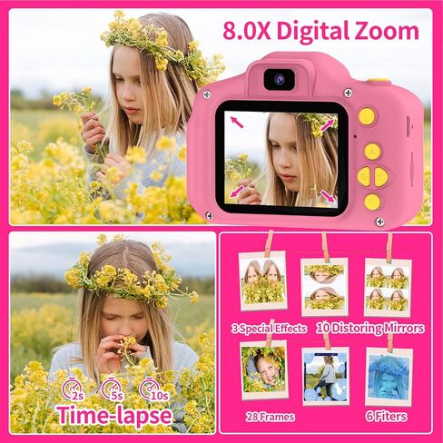 Kids Camera for Boys Girls - 2 Inch IPS Children Camera for Kids 1080P Video Camcorder Toddler Camera Birthday Gifts for 3 4 5 6 7 8 9 Year Old Girls Boys with SD Card (Blue) in Saudi Arabia