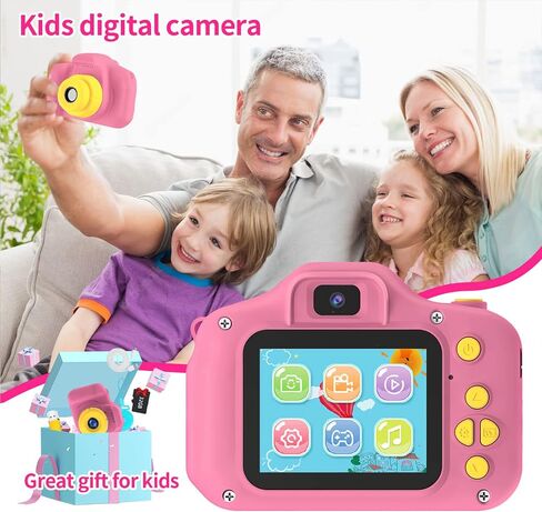 Kids Camera for Boys Girls - 2 Inch IPS Children Camera for Kids 1080P Video Camcorder Toddler Camera Birthday Gifts for 3 4 5 6 7 8 9 Year Old Girls Boys with SD Card (Blue) in Saudi Arabia
