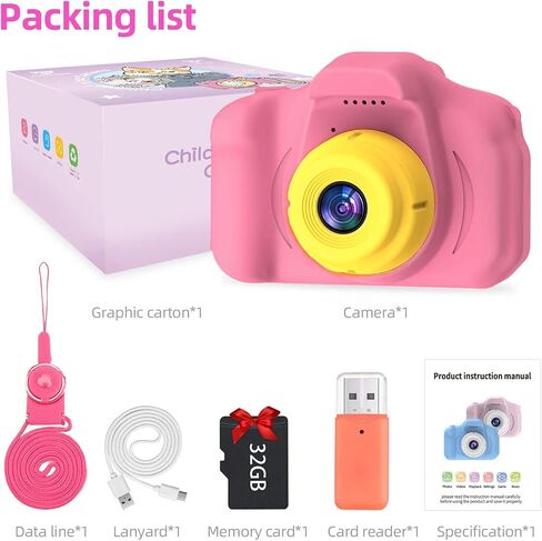 Kids Camera for Boys Girls - 2 Inch IPS Children Camera for Kids 1080P Video Camcorder Toddler Camera Birthday Gifts for 3 4 5 6 7 8 9 Year Old Girls Boys with SD Card (Blue) in Saudi Arabia