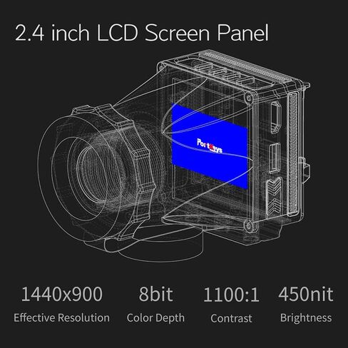 شاشة LCD من Portkeys LEYE SDI مقاس 2.4 بوصة مع لوحة بطارية [ديوبتر قابل للتعديل +8D~-3D] in Kuwait