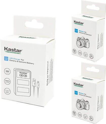 Kastar Battery x2 + Dual LCD Charger for Canon LP-E6, LP-E6N, EOS 5DS R, 5D Mark II, 5D Mark III, Mark IV, 6D, 6D Mark II, 7D, 7DSV, 7D Mark II, 60D, 60Da, 70D, 80D, XC10, XC15, Marshall HDMI Monitor in Saudi Arabia