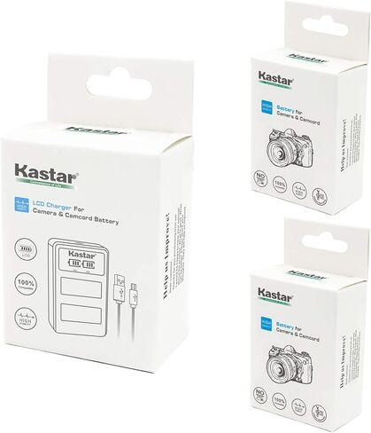 Kastar Battery X2 + LCD Charger Replacement for Canon LP-E6 LP-E6N EOS 60D 60Da 70D 80D 90D XC10 5D Mark II 5D Mark III 5D Mark IV, EOS 5DS 5DS R, EOS 6D 7D Mark II, BG-E14 BG-E13 BG-E11 BG-E9 BG-E6 in Kuwait