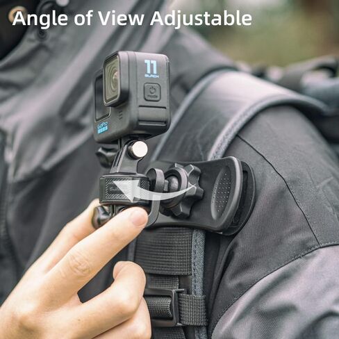 Backpack Strap Clip Mount, 360° Rotation Backpack Clamp Mount Compatible with Gopro Hero 13/12/11/10/9/8 Black, Session, DJI Osmo Action 6/5Pro/4/3 and Most Action Cameras (BC-2) in Saudi Arabia