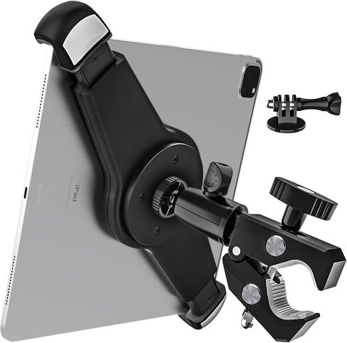 woleyi Large Tablet Mount Holder with 1/4" Screw Thread for Spin Bike, Treadmill, Microphone Stand, Tripod Adapter, Exercise Bicycle, Handlebar, for iPad Pro 12.9 Air & 9.5-14.5" Tablet, Gopro, Camera in Saudi Arabia