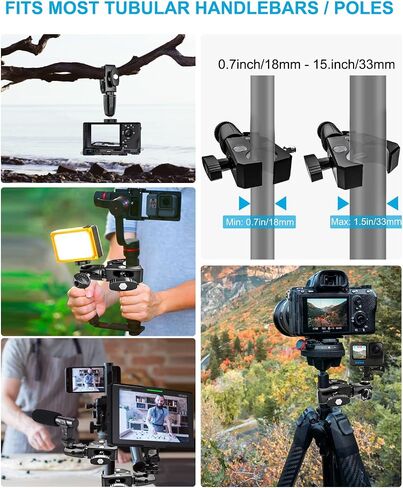 woleyi Large Tablet Mount Holder with 1/4" Screw Thread for Spin Bike, Treadmill, Microphone Stand, Tripod Adapter, Exercise Bicycle, Handlebar, for iPad Pro 12.9 Air & 9.5-14.5" Tablet, Gopro, Camera in Saudi Arabia