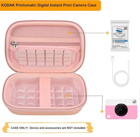 Carrying Case for KODAK Printomatic Full-Color Instant Print Digital Camera | Mini Portable Printer Hard Travel Bag, Smartphone Picture Printer Storage Holder, Mesh Bag Fits Photo Paper Cable, Green+ in Saudi Arabia