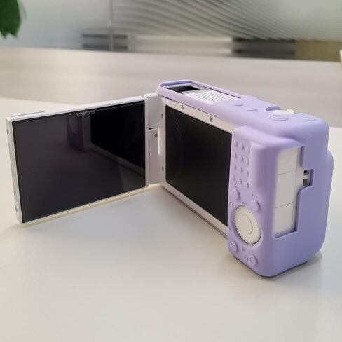 حافظة Pocoukate لكاميرا Sony ZV-1F، ZV-1 II/ZV-1M2 Vlog، غطاء سيليكون لكاميرا ZV1F، مضاد للخدش ناعم مع واقي شاشة ZV1 F - جلد القهوة in Kuwait