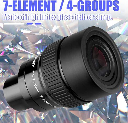 SVBONY SV191 Zoom Eyepiece for Telescope, 7.2-21.6mm Zoom Lens, Compatible with Telescopes That Accept 1.25 Inches Eyepieces in Saudi Arabia