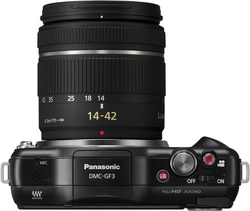 Panasonic Lumix DMC-GF3KW 12 MP Micro 4/3 Compact System Camera with 3-Inch Touch-Screen LCD and 14-42mm Zoom Lens (White) in Saudi Arabia
