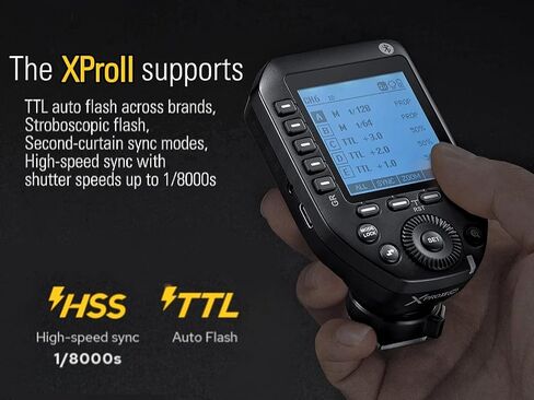 Godox XProII-S TTL Wireless Flash Trigger Compatible for Sony, 1/8000s HSS 2.4G Wireless Flash Transmitter, TTL-Convert-Manual, Extra Large LCD Screen, Bluetooth Connection, New Hotshoe Locking in Saudi Arabia