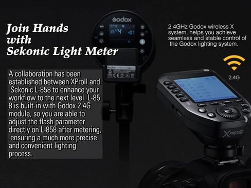 Godox XProII-S TTL Wireless Flash Trigger Compatible for Sony, 1/8000s HSS 2.4G Wireless Flash Transmitter, TTL-Convert-Manual, Extra Large LCD Screen, Bluetooth Connection, New Hotshoe Locking in Saudi Arabia