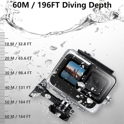 Touchscreen Waterproof Housing Case for Go Pro Hero 4 Hero 3+ Hero 3 Black Diving Protection Underwater Dive Cover Protective Shell 50M/164FT with Touchscreen Bracket Accessories in Saudi Arabia