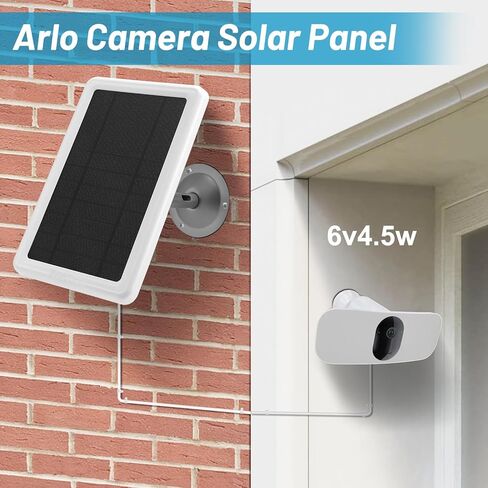 Arlo Camera Solar Panel Charger, Compatible with Arlo Pro4, Pro3, Floodlight, Pro 5S, Ultra 2, Ultra Cameras, 13ft/4m Cable, 6V4.5W Fast Battery Charging 3Pack in Kuwait