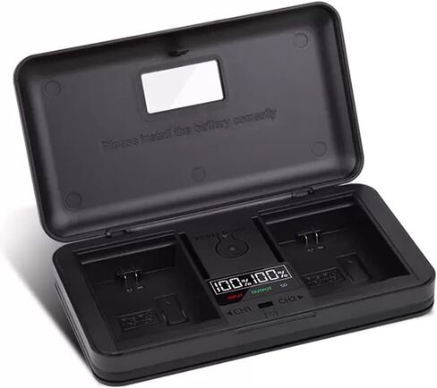 NP-FW50 Battery Charger Compatible with Sony NEX-7/5N/F3/5R/6/3/3A/3D/3DW/3K/3KS/5/5A/5C/5D/5DB/5HB/5K, A6000, A6400, A6300, A6500, A7, A7II, A7RII, A7SII, A7S, A7S2, A7R, A7R2, A55, A5100, RX10 in Kuwait