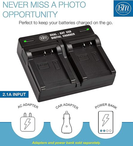 BM Premium NB-10L Dual Bay Battery Charger for Canon PowerShot G15, G16, G1X, G3X, SX40 HS, SX40HS, SX50 HS, SX60 HS Digital Cameras in Saudi Arabia
