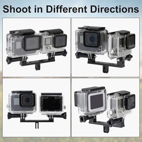 نيتشكيتر محول مزدوج من الالومنيوم مع سن لولبي ثلاثي القوائم 1/4 انش لكاميرا جوبرو هيرو 9/8/7/6/5/4/3/2، واي اي، دي جي اي اوسمو متوافق مع مقبض الهيكل، حامل احادي الحامل in Kuwait