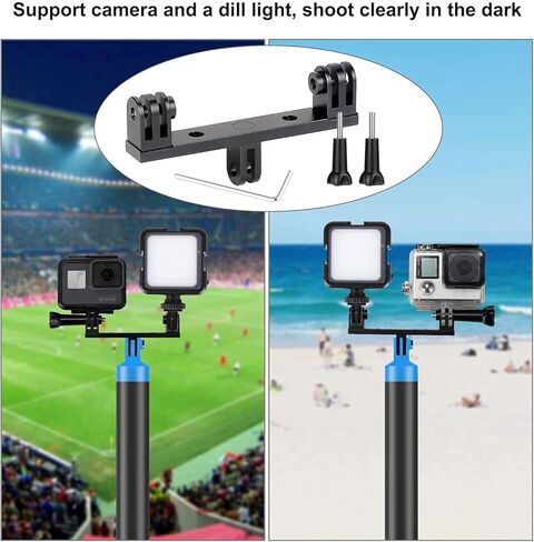 نيتشكيتر محول مزدوج من الالومنيوم مع سن لولبي ثلاثي القوائم 1/4 انش لكاميرا جوبرو هيرو 9/8/7/6/5/4/3/2، واي اي، دي جي اي اوسمو متوافق مع مقبض الهيكل، حامل احادي الحامل in Kuwait