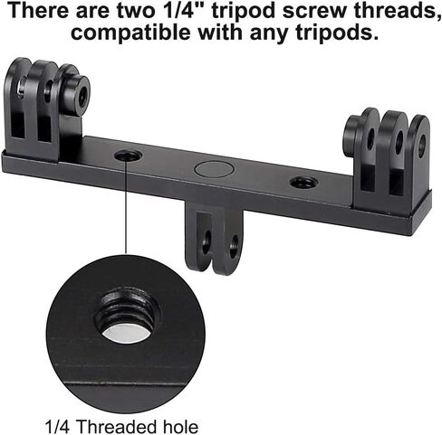 نيتشكيتر محول مزدوج من الالومنيوم مع سن لولبي ثلاثي القوائم 1/4 انش لكاميرا جوبرو هيرو 9/8/7/6/5/4/3/2، واي اي، دي جي اي اوسمو متوافق مع مقبض الهيكل، حامل احادي الحامل in Kuwait