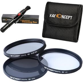 K&F Concept 62mm UV CPL ND4 Neutral Density Len Accessory Filter Compatible with Canon Nikon DSLR Camera + Cleaning Pen + Filter Pouch in Saudi Arabia