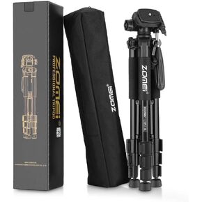 Selfie Tripod,ZM Q222 Lightweight Aluminum Tripod Monopod Portable Travel Camera Stand with 3-Way Pan Head and Carry Bag for Canon Nikon Sony DSLR(Black) in Kuwait