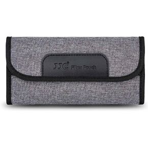 JJC 3-Pocket Lens Filter Pouch Case, Wallet for Circular Filters up to 82mm | Padded Folding Filter Bag, with Belt Loop & Fasten Closure, Durable Polyester Material, Dustproof, Compact to Travel in Kuwait