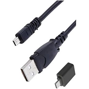 USB Power Charger / Data File Transfer Cable Cord Wire with USB-C Adapter UC-E6 UC-E16 UC-E17 for Nikon Coolpix S Series S3700 S6500 S3500 S6600 S6300 Coolpix P Series P100 P530 Etc (Check List Below) in Kuwait