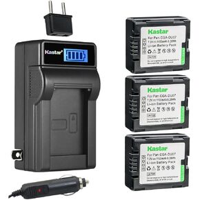 Kastar 2-Pack CGA-DU07 Battery and LCD AC Charger Compatible with Panasonic PV-GS120, PV-GS150, PV-GS180, PV-GS200, PV-GS250, PV-GS300, PV-GS320, PV-GS400, PV-GS500, SDR-H18, SDR-H20, SDR-H200 in Saudi Arabia