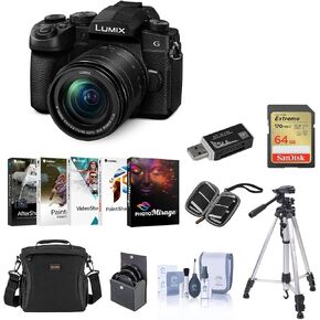 Panasonic Lumix G95 Mirrorless Digital Camera with Lumix G Vario 12-60mm f/3.5-5.6 MFT Lens Bundle with 64GB SD Card, Shoulder Bag, Corel PC Software Suite, Tripod, 58mm Filter Kit, and Accessories in Saudi Arabia