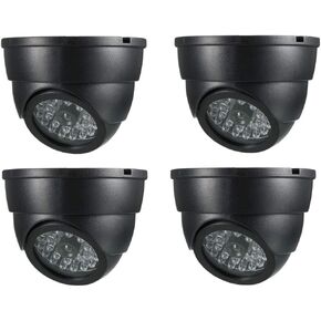 uxcell Fake Security Camera Dummy Dome CCTV with Blinking Red LED Warning Light for Home Outdoor Indoor Black 4pcs in Saudi Arabia