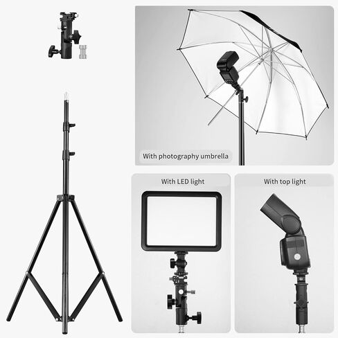 غودوكس مظلة ناعمة عاكسة مع غطاء موزع 85 سم 33.4 انش اسود فضي وشفاف مع حامل اضاءة 2 × 2 متر 2 × دعامة من النوع E 2 × شنطة حمل لاستوديو التصوير الفوتوغرافي in Kuwait