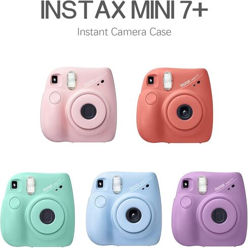 Rieibi Mini 7+ Case, Transparent Crystal Camera Case for Fujifilm Mini 7+ Instant Camera, Protective PP Cover with Removable Shoulder Strap in Kuwait