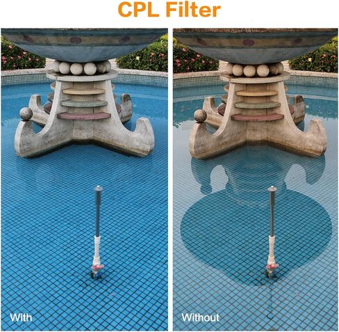 K&F Concept 62mm UV CPL ND4 Neutral Density Len Accessory Filter Compatible with Canon Nikon DSLR Camera + Cleaning Pen + Filter Pouch in Kuwait